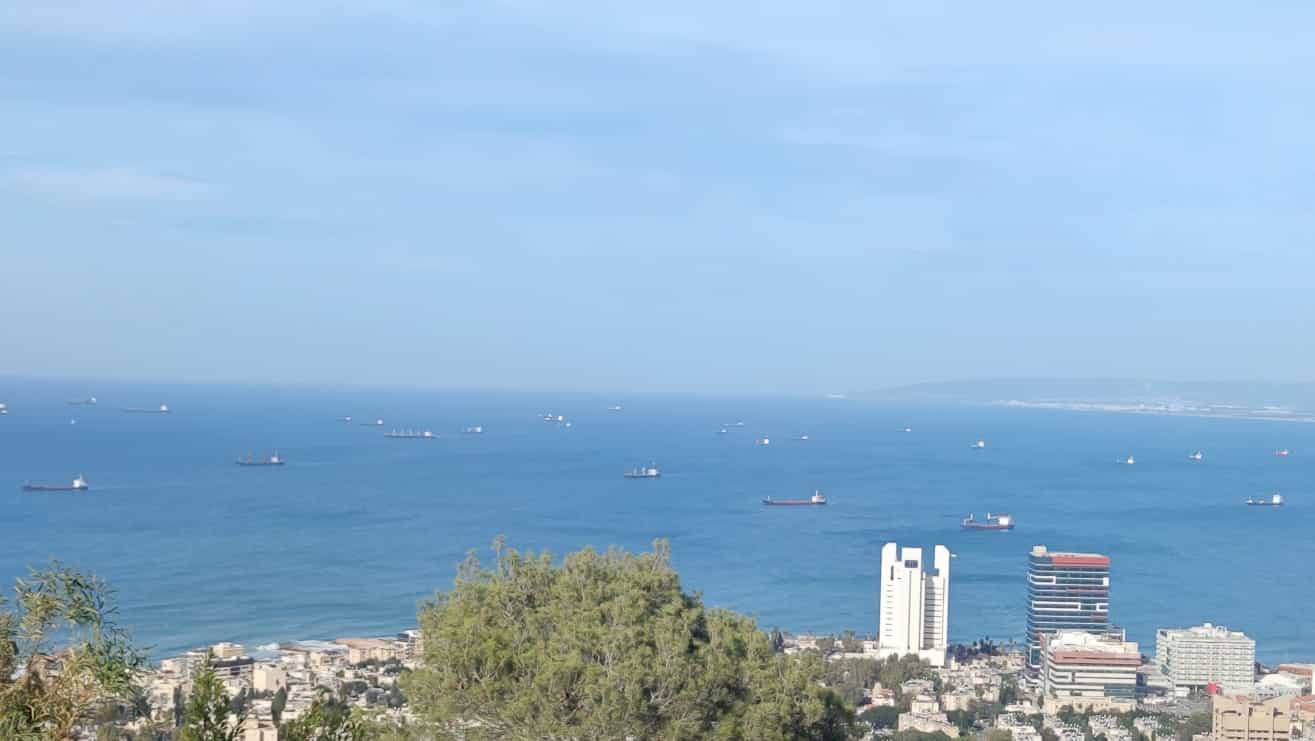 פקק ימי במפרץ חיפה, צילום: חדשות NWS