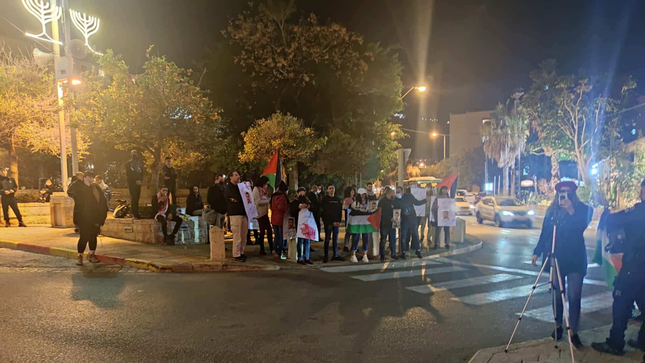 הפגנת תמיכה במחבל שהתקיימה בחיפה, צילום: חדשות NWS
