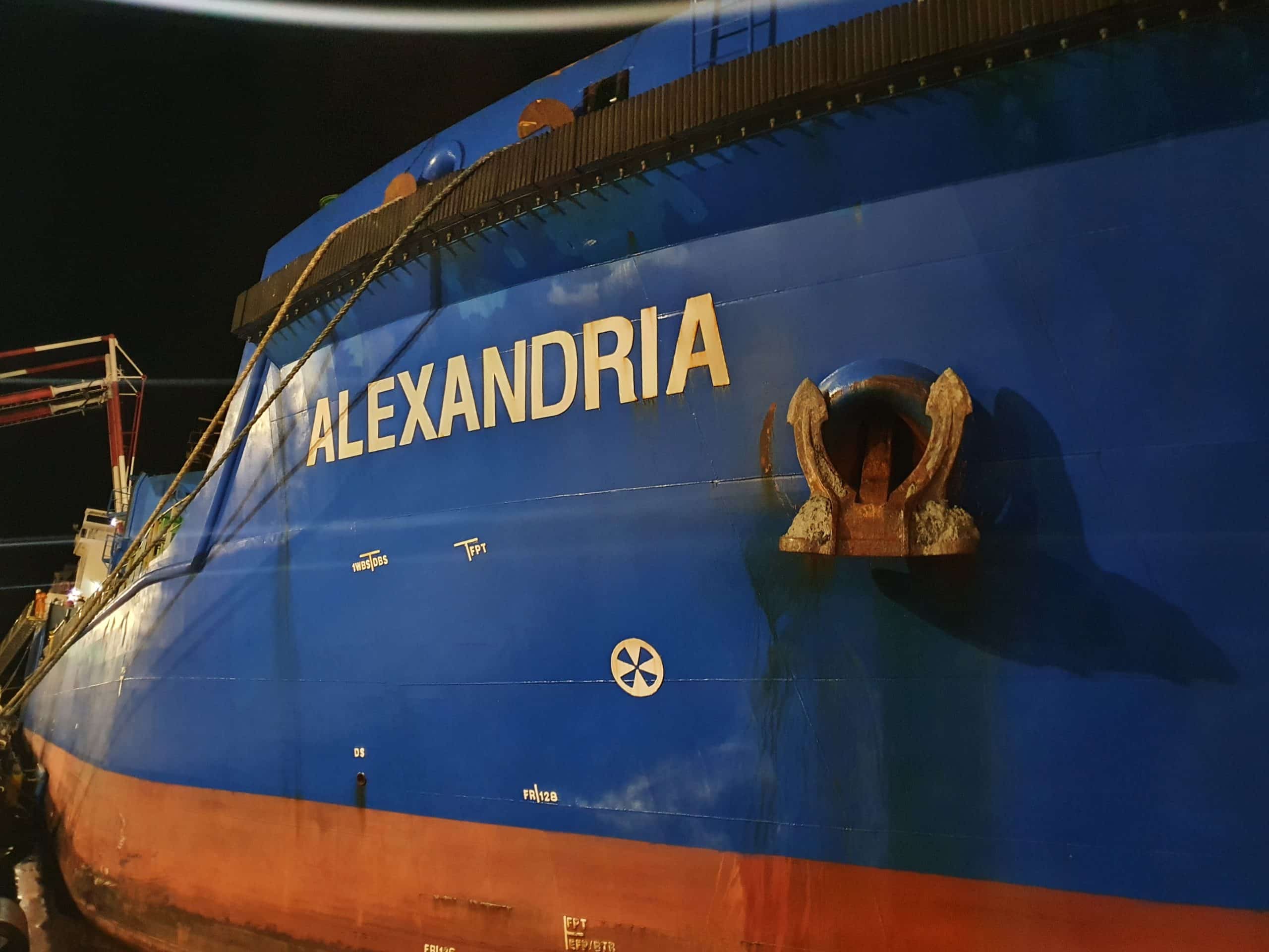 אונית ALEXANDRIA. צילום התחנה הצפונית יחידה ארצית להגנת הסביבה הימית המשרד להגנת הסביבה 1 scaled