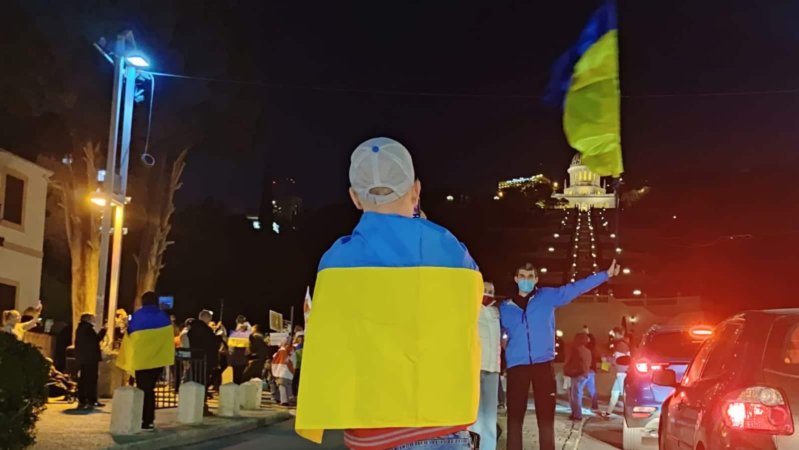 הפגנת תמיכת החיפאים באוקראינה, צילום: חדשות NWS