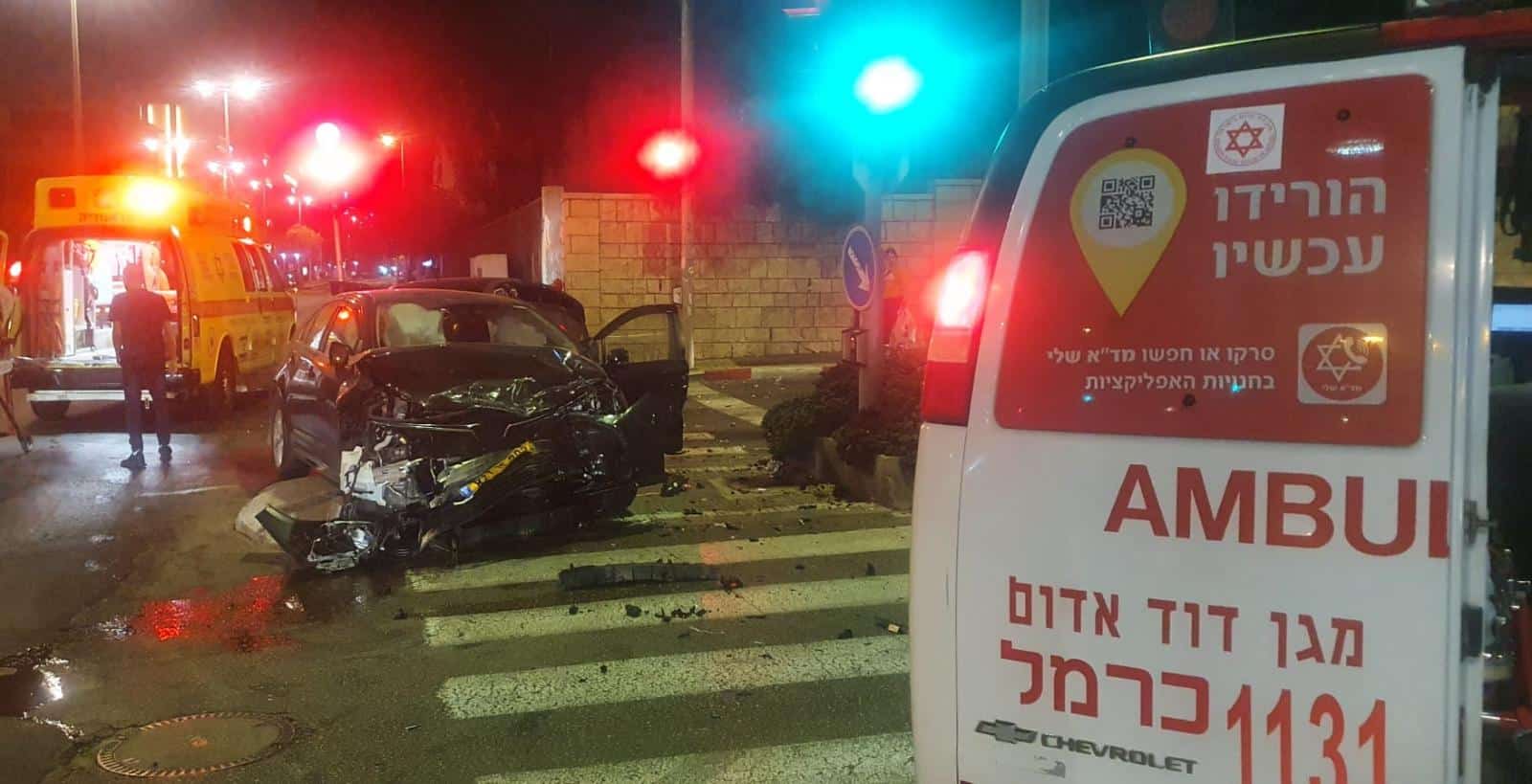 תאונת דרכים לפנות בוקר בדרך העצמאות בחיפה 