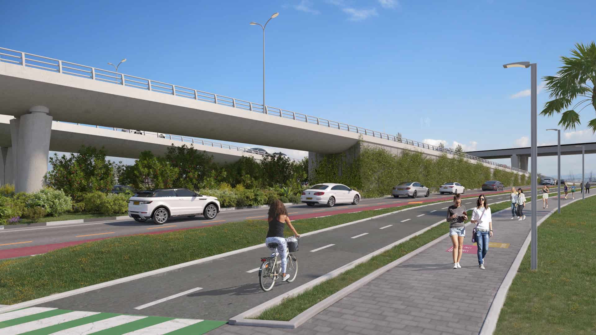 פרסום ראשון: קו חדש של המטרונית לטירת כרמל וחיפה מערב יוצא לדרך 1 הדמיה 2 צומת מתמ. קרדיט טוטם הדמיה ואנימציה בעמ