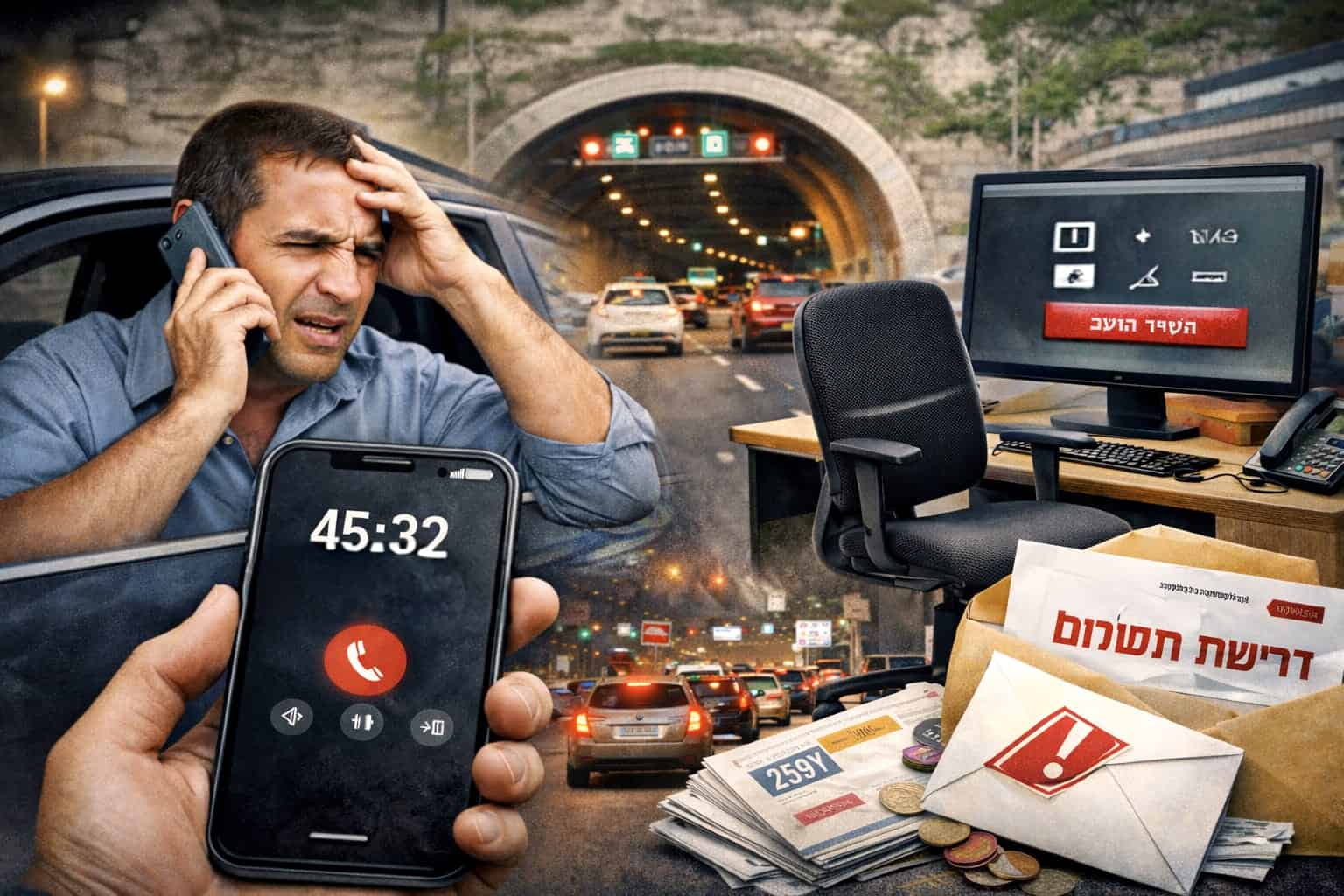 דקות על הקו ואין מענה: הנהגים במנהרות הכרמל נשארו לבד » חדשות NWS