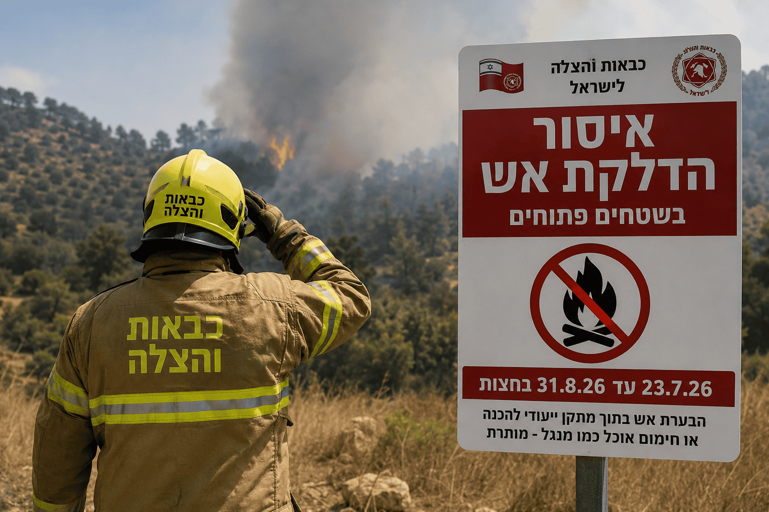 נציב כבאות והצלה חתם על צו ארצי: איסור הדלקת אש בשטחים פתוחים עד סוף אוגוסט » חדשות NWS